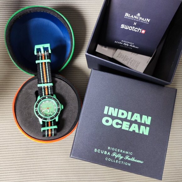 Swatch X Blancpain Indian Ocean Watch - Picture 6 of 7